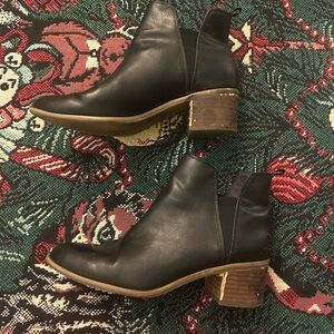 Black Leather Ankle Boots